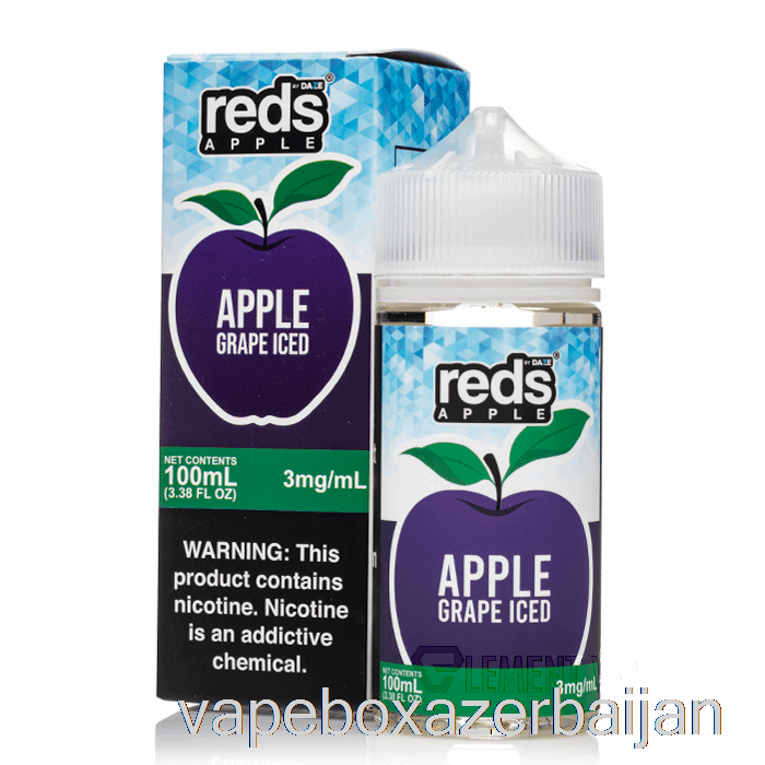 Vape Box Azerbaijan ICED GRAPE - Reds Apple E-Juice - 7 Daze - 100mL 12mg